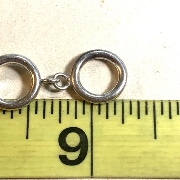 VTG Sterling Silver Chinese Character Lucky Symbol Bracelet Toggle Clasp Size 9" - Picture 7 of 10